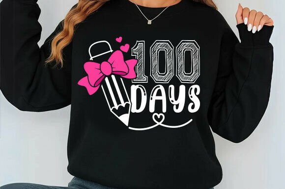 100 Days School Graphics & T-Shirt Designs