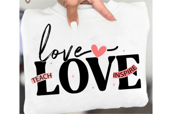 Graphics for T-Shirt Designs: Love Teach Inspire Floral SVG Review