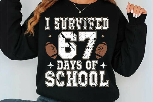 I Tackled 67 Days School Football Graphics for T-Shirt Designs
