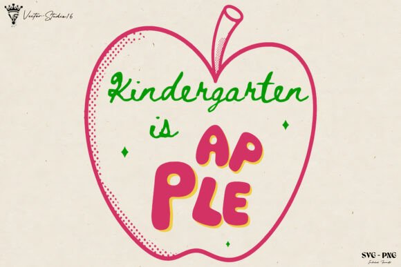 Kindergarten Teacher Apple SVG PNG: Graphics & Illustrations
