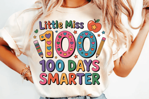 Little Miss 100 Graphics for T-Shirt Designs