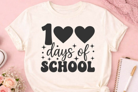 Reviewing the 100 Days of School Heart SVG PNG