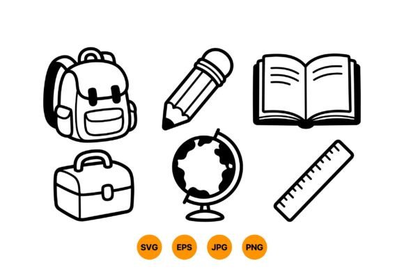 School Icons SVG Clipart Pack: Graphics and Illustrations
