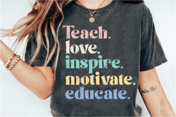 Teach Love Inspire SVG & Teacher PNG for T-Shirt Designs and Graphics