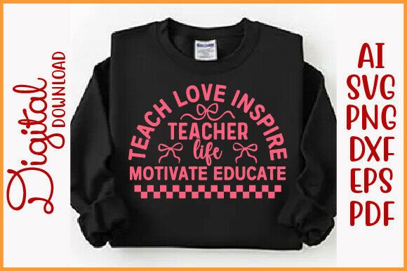 Teacher Life Coquette Graphics for T-Shirt Designs