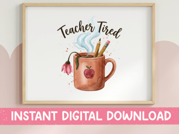 Teacher Tired SVG: Graphics for T-Shirt Designs