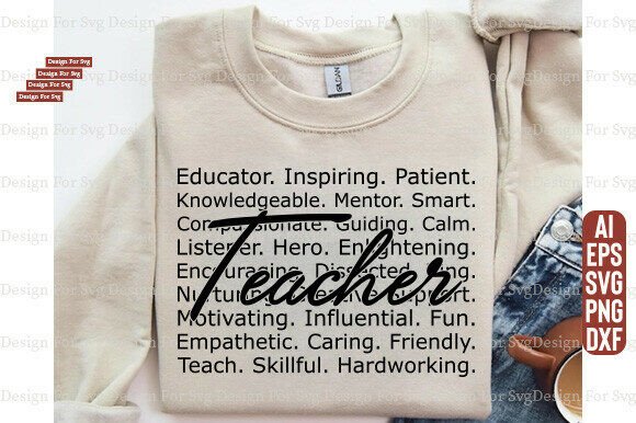 Teacher Words SVG: Elevating T-Shirt Designs & Graphics